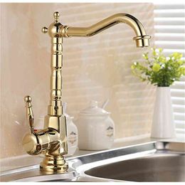 Arrivals European Retro Style and Gold Surface Kitchen Faucet Bathroom Basin Faucet By Brass Sink Faucet Water Mixer Tap 210724