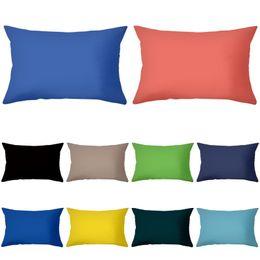 Cushion/Decorative Pillow Rectangular Cushion Cover 30x50 Polyester Case Solid Color Pillowcase Living Room Home Textile Decor