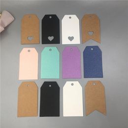 Bookmark 100 Pcs 7x4cm Colorful Hollow Heart Gift Packaging Hang Tag Label Garment Price Flower DIY Design Messaging Note