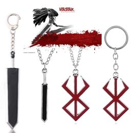 20pcs/lot Game Berserk Sword Keychain Sword Wind Legends Warrior Metal Pendants Keyring Men Car Key Holder Jewellery Wholesale H0915