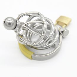 Stainless steel CB Chastity Cage With Urethral Catheter penis Locking Restraint Sex Toys For Men