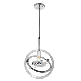 Pendant Lamps Modern Silver Ring Lights Living Room Bedroom Dining Lamp Bar Loft Single Sphere Decorative Hanging Fixtures