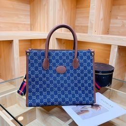 Denim handbags are popular this year. New letter embroidery high-capacity tote bags Handbags Premium