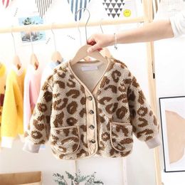Brand Girls Boys Baby Cashmere Leopard Coat Kids Velvet Padded Warm Kid Winter Coats Jackets Children Outfis Clothes 211204