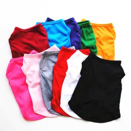 Dog Apparel Solid Colour White Black Red Pink Pets Shirts XS -XL Puppy Summer Breathable Clothes