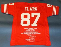 Custom Football Jersey Men Youth Women Vintage 87 DWIGHT CLARK CUSTOM STAT JERSEY THE CATCH Rare High School Size S-6XL or any name and number jerseys