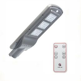 60W Solar Powered Waterproof Radar Sensor Dusk - Dawn LED Street Light with Remote Controller