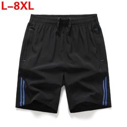 Plus Size 5XL 6XL 7XL 8XL Men Breathable Shorts Elastic Waist Casual Quick Dry Male Beach Sporting Gym Joggers 210714
