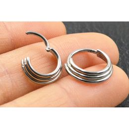 10pcs/Lot Surgical Steel Twist Hinged Segment Clicker Cartilage Nose Hoop Septum Rings 16GX8/10MM