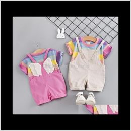 Clothing Baby Kids Maternity Drop Delivery 2021 Born Girls Summer Striped Shirt Suit Girl Clothes Baby Coat Sets Kzeb Slmze