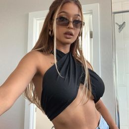 Halter Sexy Strapless Wrap Crop Tops Women Fashion Ruched Tube Top Cropped Feminino Underwear Vest Top Streetwear 210522