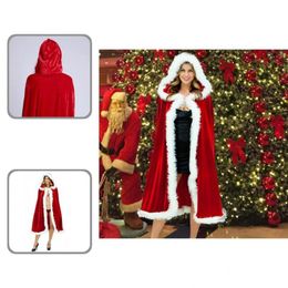 adult capes Canada - Men's Sleepwear Christmas Cape Thick Adult Kids Solid Warm Windproof Cloak For Robe Santa Claus