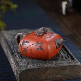 Yixing Teapot Mud Purple Clay All Handmade Blessing Kettle Send Gift Box Creative Teaware 210621
