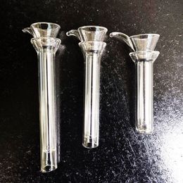 Glass male slides and female stem slide funnel style with black rubber simple downstem for glass bong glass pipes smoking accessories cheechshop