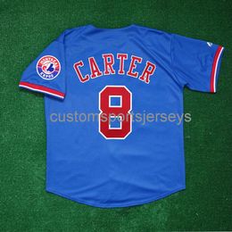 Men Women Youth Embroidery Gary Carter Mont Expos w/ Team Patch Blue Jersey All Sizes