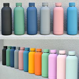 500ml Sports Water Bottles 304 Stainless Steel Tumblers Outdoor Frosted Portable WaterCup Can Custom Logo WLL884