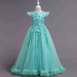 Children's Clothing Girls New Princess Dress, Big Children's Long Dress, Summer Children's Piano Costume G1129