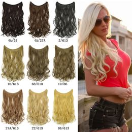 18 inches Wave Loop Micro Ring Fish Line Hair Extensions Bundles 28cm Wide Synthetic Weft in 36 Colors MW-8008