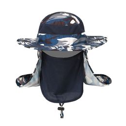 Fishing Flap Caps Men Women Windproof Sunshade Detachable / Removable Ear Neck Cover Fishermen Hat Outdoor Sportswear Accessorie Hats