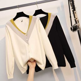 Women Knitted Cardigans Sweater Fashion Autumn Long Sleeve Loose Coat Casual Button V Neck Oversized Female Tops 210604