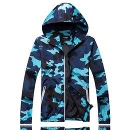 Men's Hooded Windbreaker Coat Male Outwear Mens Casual Camouflage Hoodie Baseball Jacket Autumn Hip Hop Print Clothes 210819