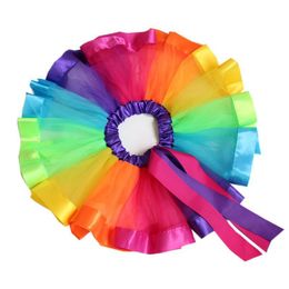 2021 Children Rainbow Tutu Dresses New Kids Newborn Lace Princess Skirt Pettiskirt Ruffle Ballet Dancewear Skirt Holloween Clothing