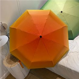 Original Ins Gradient Color Windproof Umbrellas Anti Uv Men and Women Folding Rain Umbrella