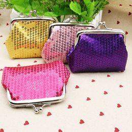 Mini buckles Coin Wallet candy color Sequins Women gift Purse Bisiness gifts Girls cloth coins bag wholesale Children Cute little Purses