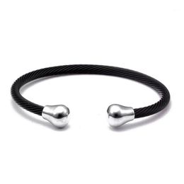 Cool Simple Men Women Sporty Open Cuff Bangles Fashion Health Jewellery Vintage Leaves Stainless Steel Chain Link Charm Bracelets Bangle