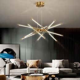 Chandeliers Nordic Lighting Indoor For Living Dining Room Bedroom Kitchen Home Black Gold Decoration Villa Hanging Lamps LED