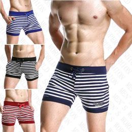 SEOBEAN MEN'S Cotton Shorts Striped Casual Trunks Side pockets jogger shorts Man Gym wear Stretch short cortos hombres workout 210716