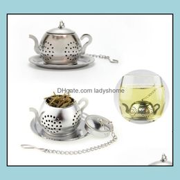 Tea Teaware Kitchen, Dining Bar Home & Gardentea Infuser 3.8Cm Teapot Shaped 304 Stainless Steel Herbal Pot Teas Ball Infusers Strainers Fil