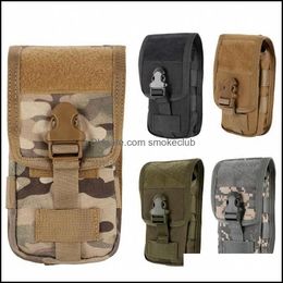 Sports & Outdoors Outdoor Bags 5 Colors Tactical Double-Layer Phone Pouch Bag Molle Waist Pack Mobile Fanny Cam Hiking Running Money Drop De