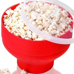 Bowls Silicone Popcorn Bowl Microwave Oven Folded Bucket Creative High Temperature Resistant Large Covered
