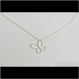 & Pendants Jewellery Drop Delivery 2021 10Pcs Cut Outline Necklace Open Butterfly Wing Pendant For Women Simple Animal Insect Necklaces E6Qrc