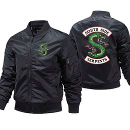 Riverdale South Side Serpents Jacket Men TV Show mens bomber jackets streetwear hombre Winter Coats 5XL Male Windbreak Jackets 211013