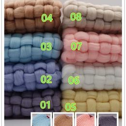45x40cm Handmade Wool Blanket Basket Stuffer Filler born Baby Pography Backdrops Props Studio Background Accessories 211105