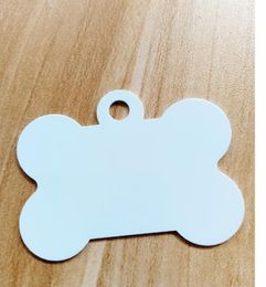 100pcs DIY heat transfer UV metal bone pet sublimation blank aluminum Dog tag#305