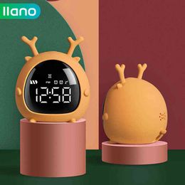 Table Clock Cute Alarm Clock Bedside Kids Night Wake Up Light Multi Function Alarm Clock for For Child Children Home Decoration 211111