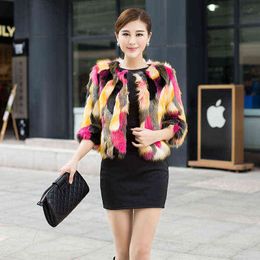 autumn and winter warm fashion Korean round neck ordinary waistless Colour coat women's wear 211207