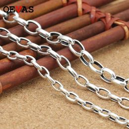 4mm/5mm/6mm 925 Sterling Sliver Link Chain Necklaces S925 45cm to 70cm Original Thai Silver Women Men Necklace Jewellery