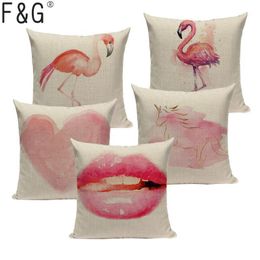 Cushion/Decorative Pillow Pink Flamingo Decoration Cushion Decorative Pillows Drop Cover Cushions Home Decor Custom