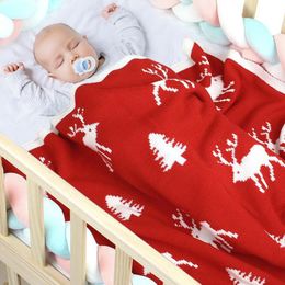 Cute Elk Infant Baby Boy Girl Knit Blanket Autumn Winter born Quilt Boys Girls Hold 210429