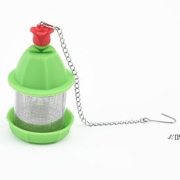 Silicone Reusable Tea Tools Cartoon Design Infuser with Stainless Steel Chain for Loose Leaf Tea or Herbal LLD12404