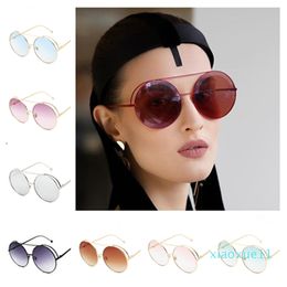 luxury- Fashion Women Retro Sunglasses Asymptotic Colour Sun Glasses Goggles Anti-UV Spectacles Round Frame Eyeglasses A++