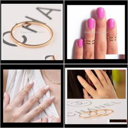 Band Rings Jewelryband Midi Urban Gold Stack Plain Cute Above Knuckle Nail Ring Christmas 1616 Drop Delivery 2021 Gf8Yn