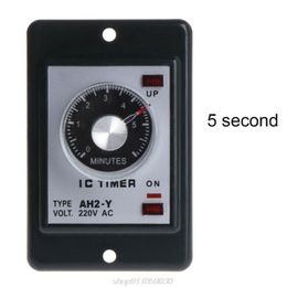 Timers AC 220V AH2-Y Power On Delay Timer High Accuracy 1/3/5/10/30/60 Seconds 3/6/10/30/60 Minutes A09 21 Dropship