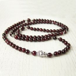 Necklace or Bracelet Garnet Yoga Gift Buddha Garnet Prayer Wrap Bracelets