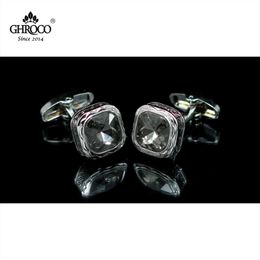 CHROCO High-Quality Exquisite Rounded Square Acrylic Classic Shirt Cufflinks Fashion Luxury Gift for Business Men and Wedding