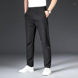 Summer 2021 Thin Young Men's Fattening Oversize Elastic Waist Straight Pants Quick Drying Jeans